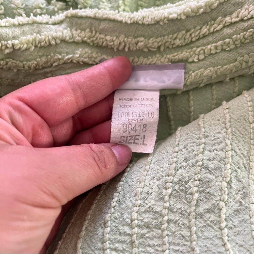 Vintage Amica Green Textured Cotton Button-Up Cardigan Blazer – Size Large - Picture 9 of 9